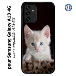 Coque pour Samsung Galaxy A13 4G et A13 4G lite Bébé chat tout mignon - chaton yeux bleus