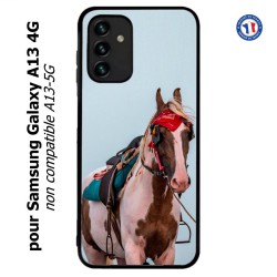 Coque pour Samsung Galaxy A13 4G et A13 4G lite Coque cheval robe pie - bride cheval