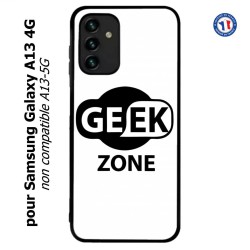 Coque pour Samsung Galaxy A13 4G et A13 4G lite Logo Geek Zone noir & blanc