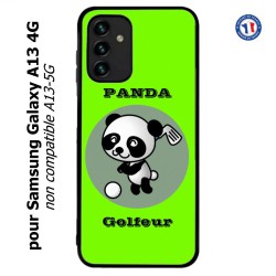 Coque pour Samsung Galaxy A13 4G et A13 4G lite Panda golfeur - sport golf - panda mignon