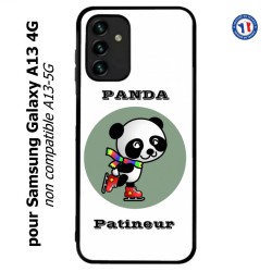Coque pour Samsung Galaxy A13 4G et A13 4G lite Panda patineur patineuse - sport patinage