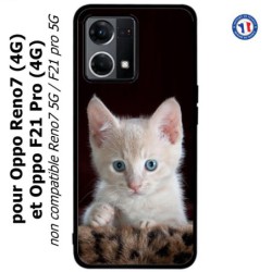 Coque pour Oppo Reno7 4G ou F21 pro 4G Bébé chat tout mignon - chaton yeux bleus