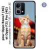 Coque pour Oppo Reno7 4G ou F21 pro 4G Adorable chat - chat robe cannelle