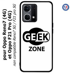 Coque pour Oppo Reno7 4G ou F21 pro 4G Logo Geek Zone noir & blanc
