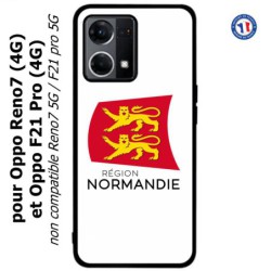 Coque pour Oppo Reno7 4G ou F21 pro 4G Logo Normandie - Écusson Normandie - 2 léopards