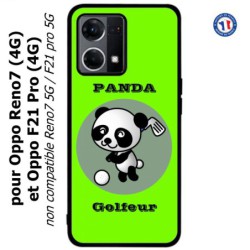 Coque pour Oppo Reno7 4G ou F21 pro 4G Panda golfeur - sport golf - panda mignon
