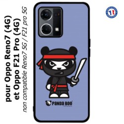 Coque pour Oppo Reno7 4G ou F21 pro 4G PANDA BOO© Ninja Boo noir - coque humour