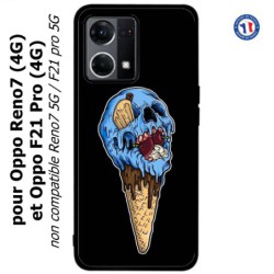 Coque pour Oppo Reno7 4G ou F21 pro 4G Ice Skull - Crâne Glace - Cône Crâne - skull art