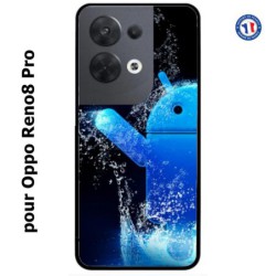 Coque pour Oppo Reno8 Pro Bugdroid petit robot android bleu dans l'eau