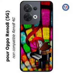 Coque pour Oppo Reno8 (5G) clé de sol piano - solfège - musique