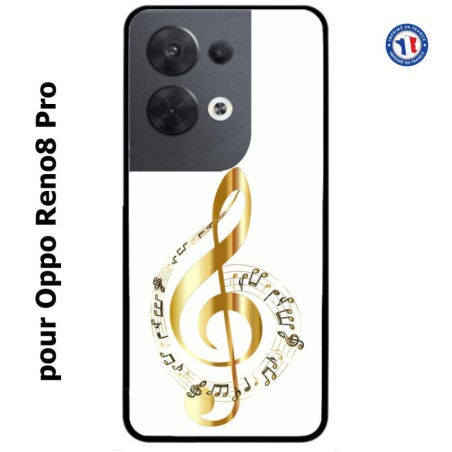 Coque pour Oppo Reno8 Pro clé de sol - solfège musique - musicien