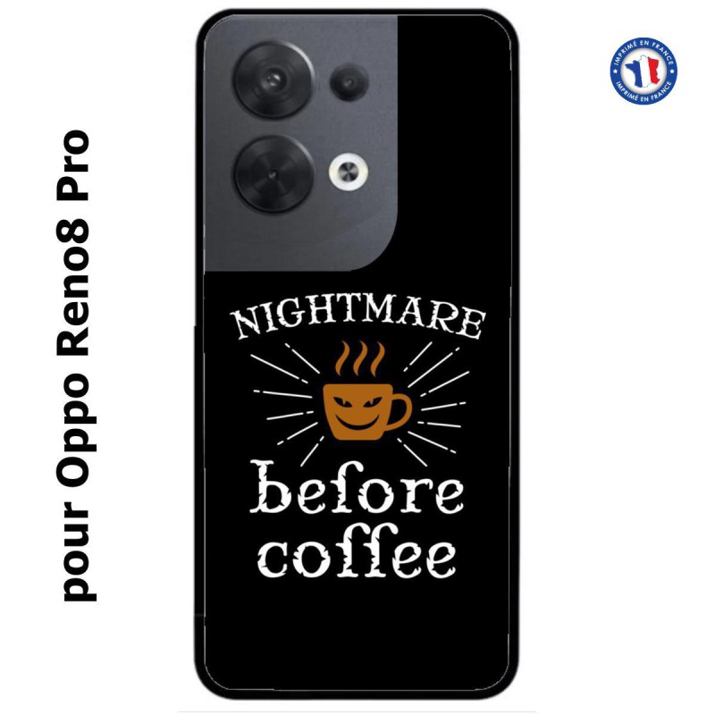 Coque pour Oppo Reno8 Pro Nightmare before Coffee - coque café