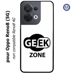 Coque pour Oppo Reno8 (5G) Logo Geek Zone noir & blanc