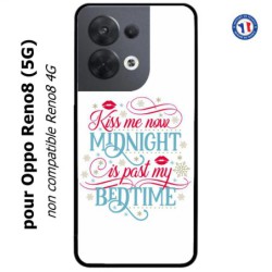 Coque pour Oppo Reno8 (5G) Kiss me now Midnight is past my Bedtime amour embrasse-moi