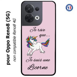 Coque pour Oppo Reno8 (5G) Je rêve que je suis une Licorne