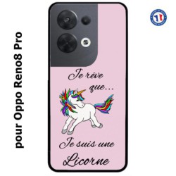 Coque pour Oppo Reno8 Pro Je rêve que je suis une Licorne