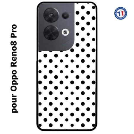 Coque pour Oppo Reno8 Pro motif géométrique pattern noir et blanc - ronds noirs