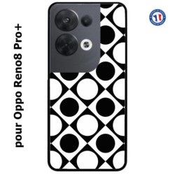 Coque pour Oppo Reno8 Pro PLUS motif géométrique pattern noir et blanc - ronds et carrés