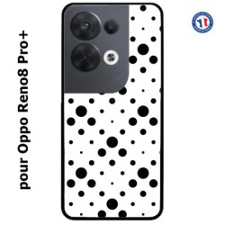 Coque pour Oppo Reno8 Pro PLUS motif géométrique pattern noir et blanc - ronds noirs sur fond blanc