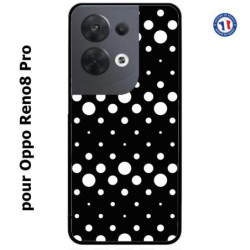 Coque pour Oppo Reno8 Pro motif géométrique pattern N et B ronds noir sur blanc