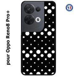 Coque pour Oppo Reno8 Pro PLUS motif géométrique pattern N et B ronds noir sur blanc