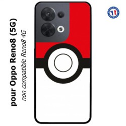 Coque pour Oppo Reno8 (5G) rond noir sur fond rouge et blanc