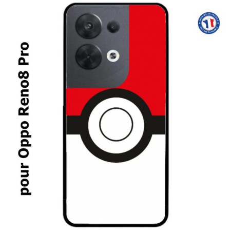 Coque pour Oppo Reno8 Pro rond noir sur fond rouge et blanc