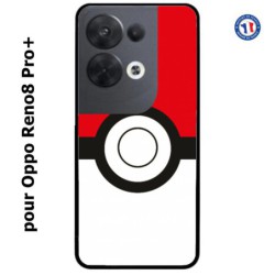 Coque pour Oppo Reno8 Pro PLUS rond noir sur fond rouge et blanc