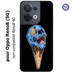 Coque pour Oppo Reno8 (5G) Ice Skull - Crâne Glace - Cône Crâne - skull art