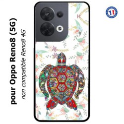 Coque pour Oppo Reno8 (5G) Tortue art floral