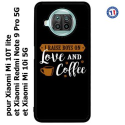 Coque pour Xiaomi Mi 10T lite I raise boys on Love and Coffee - coque café