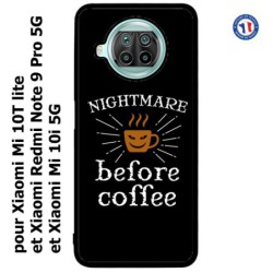 Coque pour Xiaomi Mi 10i 5G Nightmare before Coffee - coque café