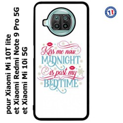 Coque pour Xiaomi Mi 10T lite Kiss me now Midnight is past my Bedtime amour embrasse-moi