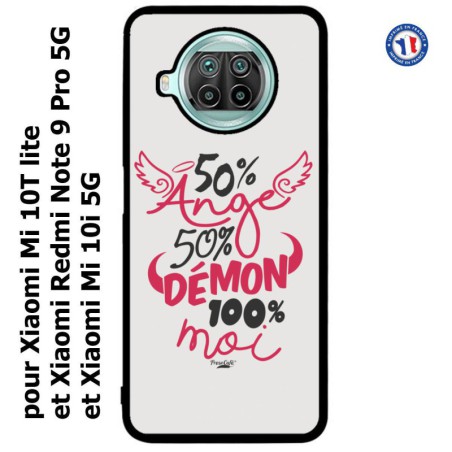 Coque pour Xiaomi Redmi Note 9 pro 5G ProseCafé© coque Humour : 50% Ange 50% Démon 100% moi