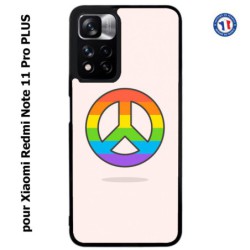 Coque pour Xiaomi Redmi Note 11 PRO PLUS Peace and Love LGBT - couleur arc en ciel