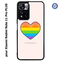 Coque pour Xiaomi Redmi Note 11 PRO version CN Rainbow hearth LGBT - couleur arc en ciel Coeur LGBT