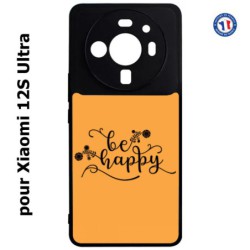Coque pour Xiaomi 12S Ultra Be Happy sur fond orange - Soyez heureux - Sois heureuse - citation