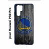 Coque noire pour Huawei P30 Pro Stephen Curry emblème Golden State Warriors Basket fond bois