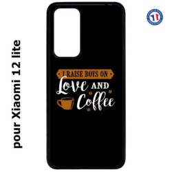 Coque pour Xiaomi 12 lite I raise boys on Love and Coffee - coque café