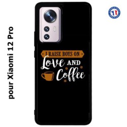 Coque pour Xiaomi 12 Pro I raise boys on Love and Coffee - coque café