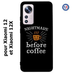 Coque pour Xiaomi 12 et Xiaomi 12X Nightmare before Coffee - coque café