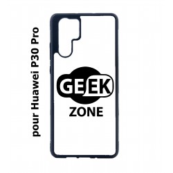 Coque noire pour Huawei P30 Pro Logo Geek Zone noir & blanc