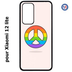 Coque pour Xiaomi 12 lite Peace and Love LGBT - couleur arc en ciel