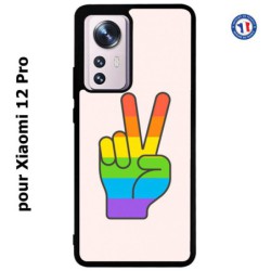 Coque pour Xiaomi 12 Pro Rainbow Peace LGBT - couleur arc en ciel Main Victoire Paix LGBT