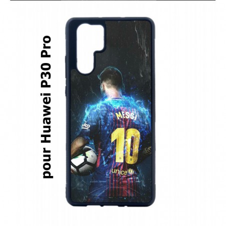 Coque noire pour Huawei P30 Pro Lionel Messi FC Barcelone Foot