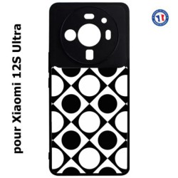 Coque pour Xiaomi 12S Ultra motif géométrique pattern noir et blanc - ronds et carrés