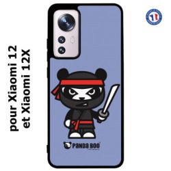 Coque pour Xiaomi 12 et Xiaomi 12X PANDA BOO© Ninja Boo noir - coque humour