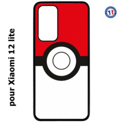 Coque pour Xiaomi 12 lite rond noir sur fond rouge et blanc