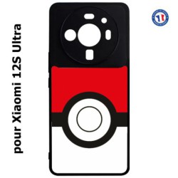 Coque pour Xiaomi 12S Ultra rond noir sur fond rouge et blanc