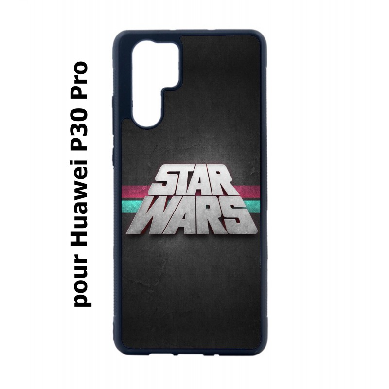 Coque noire pour Huawei P30 Pro logo Stars Wars fond gris - légende Star Wars
